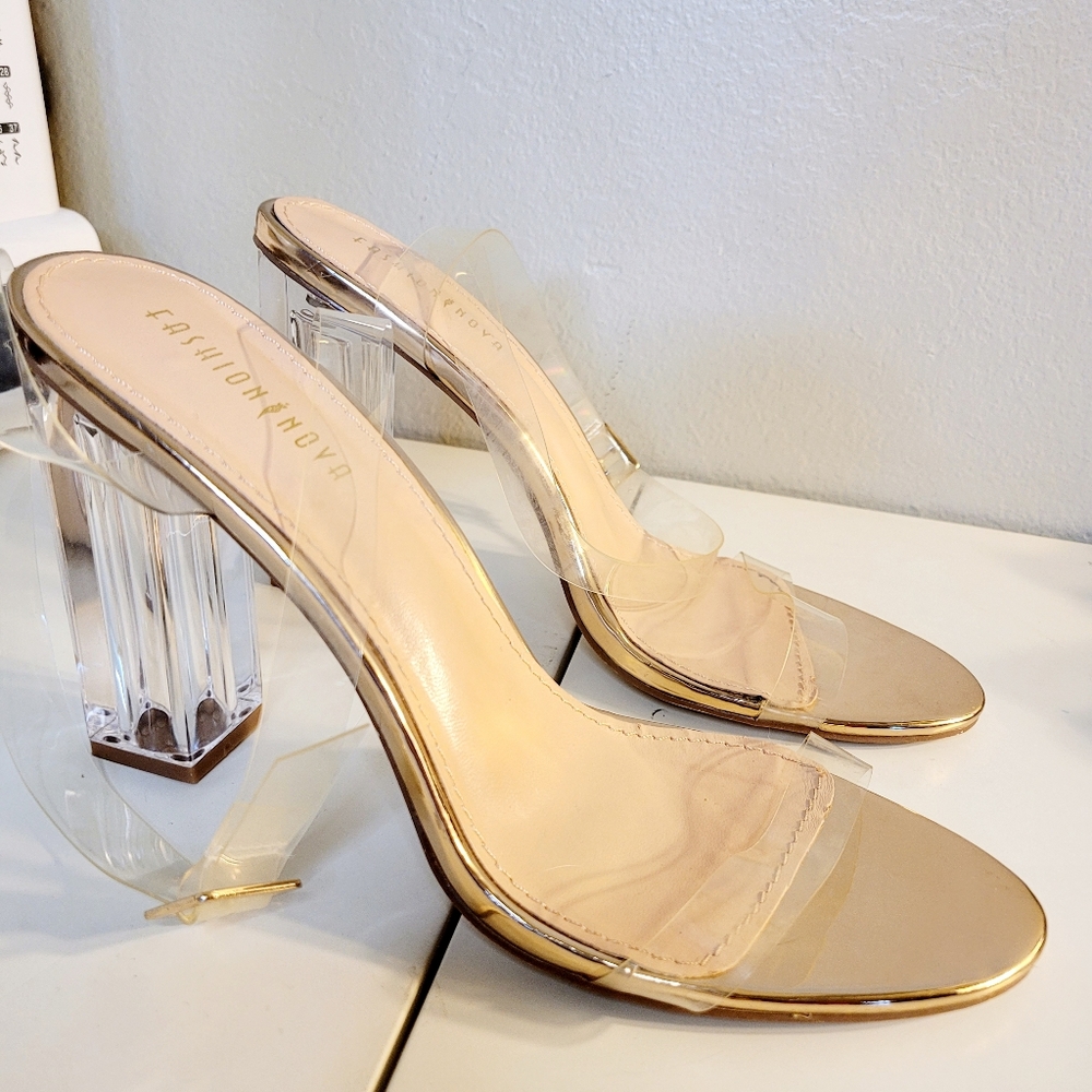 Fashion Nova See Through Glass Effect Heels
